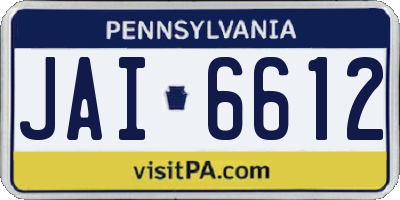 PA license plate JAI6612
