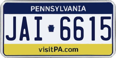 PA license plate JAI6615