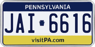 PA license plate JAI6616
