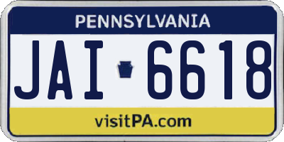 PA license plate JAI6618