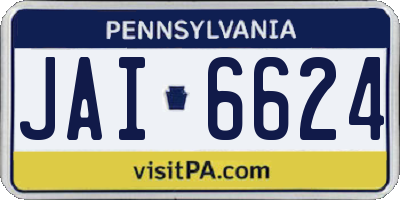 PA license plate JAI6624