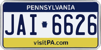 PA license plate JAI6626