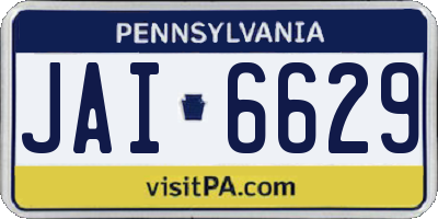 PA license plate JAI6629