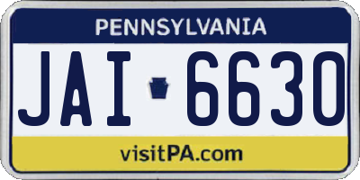 PA license plate JAI6630