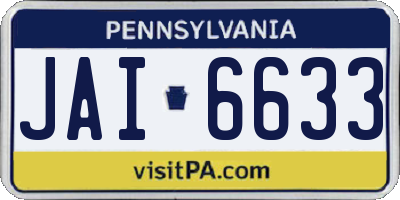 PA license plate JAI6633