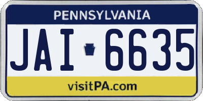 PA license plate JAI6635