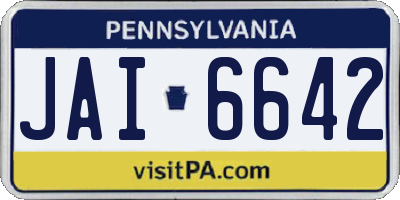 PA license plate JAI6642