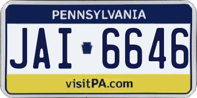 PA license plate JAI6646