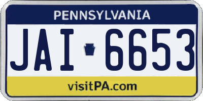 PA license plate JAI6653