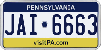 PA license plate JAI6663