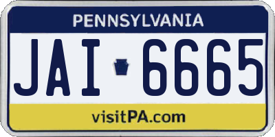 PA license plate JAI6665