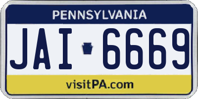 PA license plate JAI6669