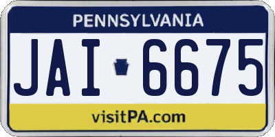 PA license plate JAI6675