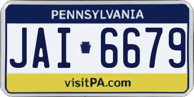 PA license plate JAI6679