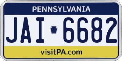 PA license plate JAI6682