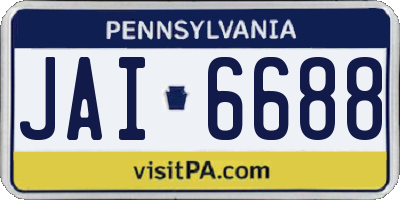PA license plate JAI6688