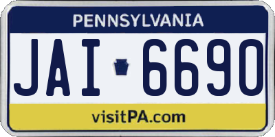 PA license plate JAI6690
