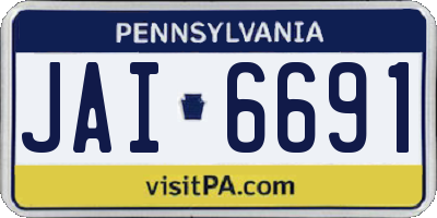 PA license plate JAI6691