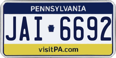 PA license plate JAI6692