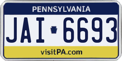 PA license plate JAI6693