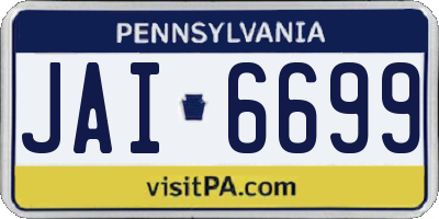 PA license plate JAI6699