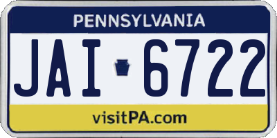 PA license plate JAI6722