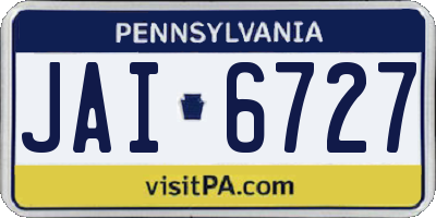 PA license plate JAI6727