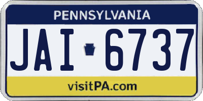 PA license plate JAI6737