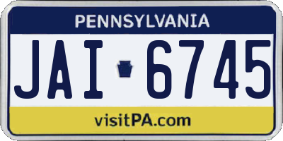PA license plate JAI6745