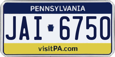 PA license plate JAI6750