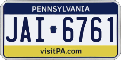 PA license plate JAI6761