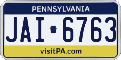 PA license plate JAI6763