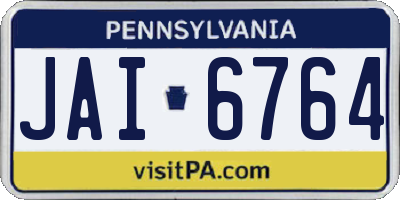 PA license plate JAI6764