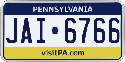 PA license plate JAI6766