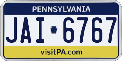 PA license plate JAI6767
