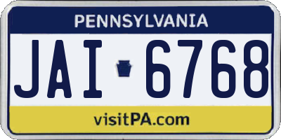 PA license plate JAI6768
