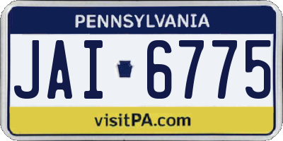 PA license plate JAI6775