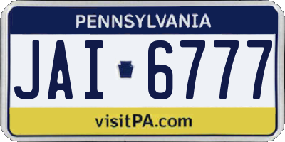 PA license plate JAI6777