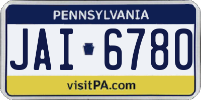 PA license plate JAI6780