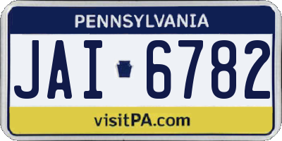 PA license plate JAI6782