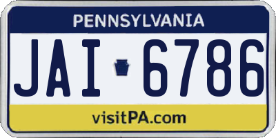PA license plate JAI6786