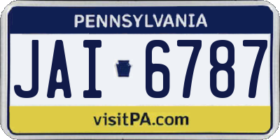 PA license plate JAI6787