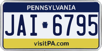 PA license plate JAI6795