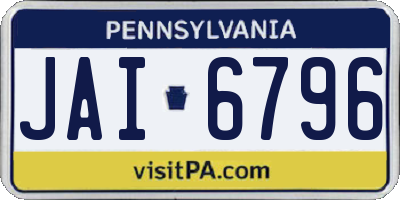 PA license plate JAI6796