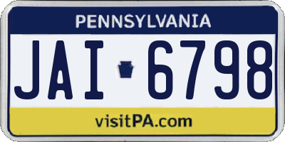 PA license plate JAI6798
