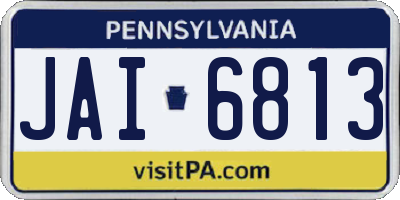 PA license plate JAI6813