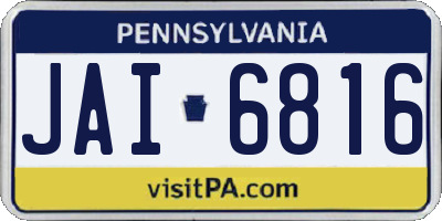 PA license plate JAI6816