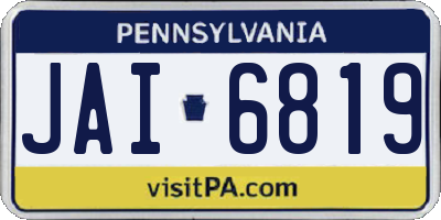 PA license plate JAI6819