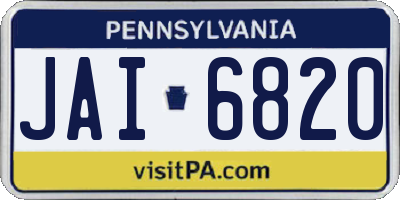 PA license plate JAI6820