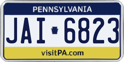 PA license plate JAI6823